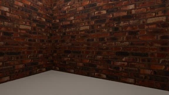 Brick tested on a flat wall before it went on the building.