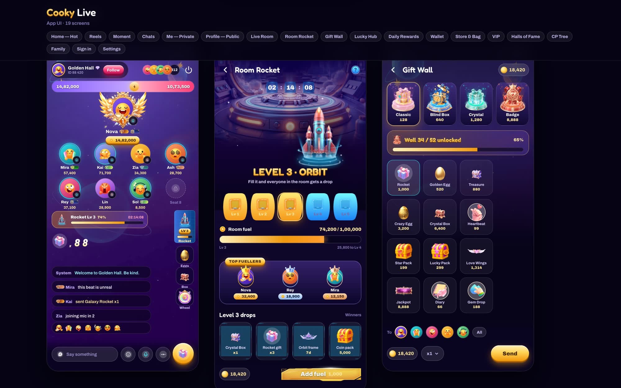 Live social app — UI/UX — sheet 4