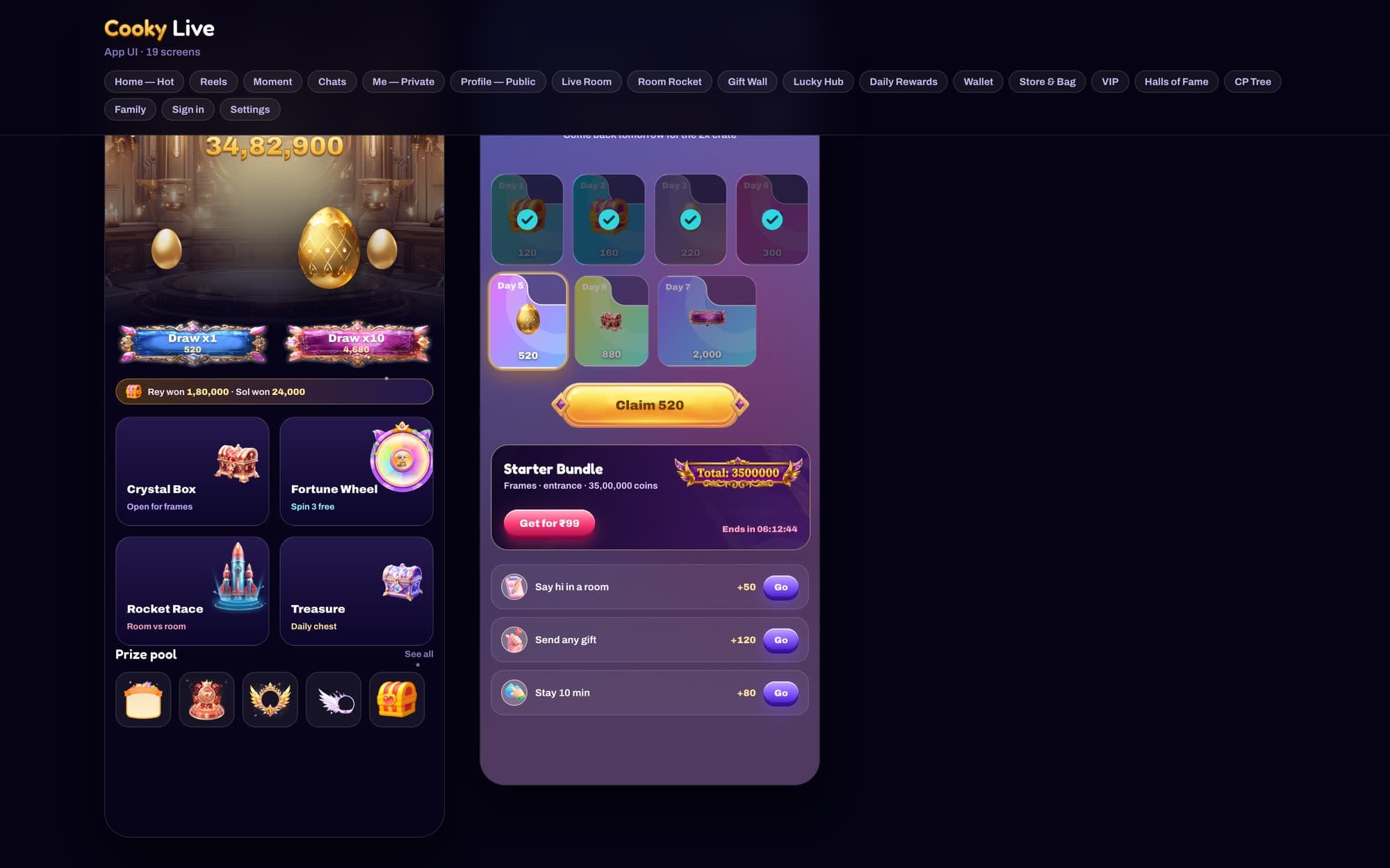 Live social app — UI/UX — sheet 5